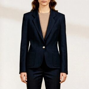 Vintage Louis Feraud Wool Blazer Black Women's Size Small Retro Designer Preppy